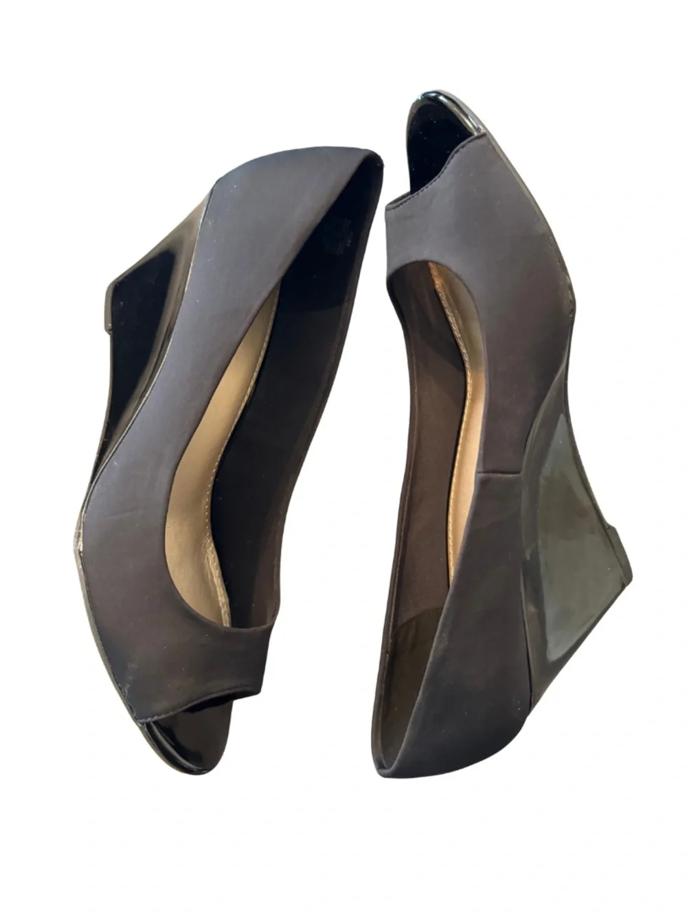 Women’s Black Slip-On Wedge Heels - Size 10